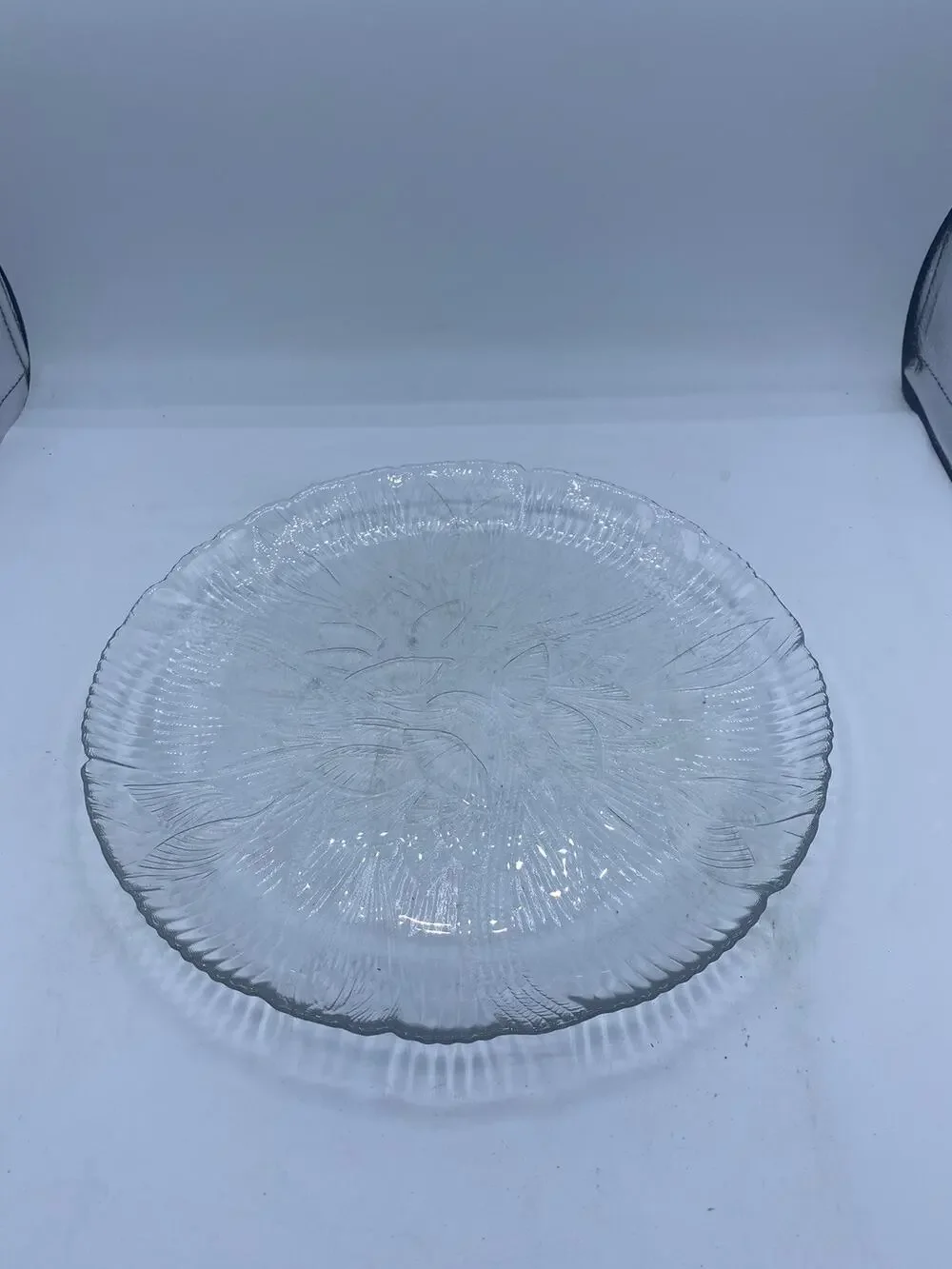 Arcoroc Canterbury Crocus Serving Tray Clear Glass Leaves